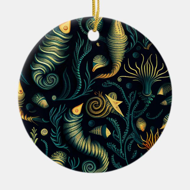 Golden Reefs Ceramic Tree Decoration (Front)