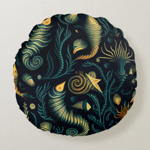 Golden Reefs Round Cushion