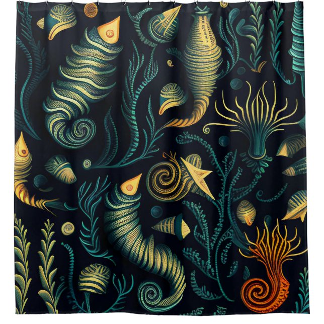 Golden Reefs Shower Curtain (Front)