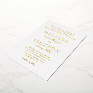 Golden Refined Classic Wedding Foil Invitation