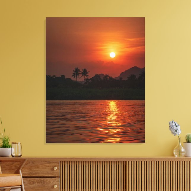 Golden Reflections at Sunset Bay Canvas Print (Insitu(LivingRoom))