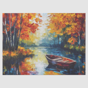 Golden Reflections on the Autumn River Decoupage Tissue Paper