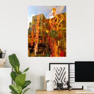 Golden reflections on the streets of Philadelphia Poster