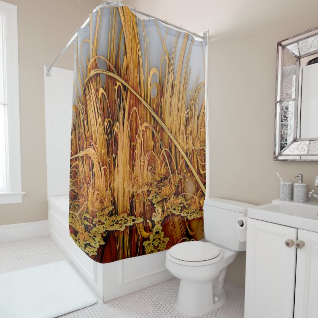 Golden Reflections Shower Curtain (In Situ)