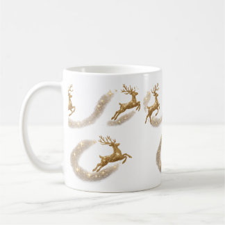 Golden Reindeer Christmas Mug