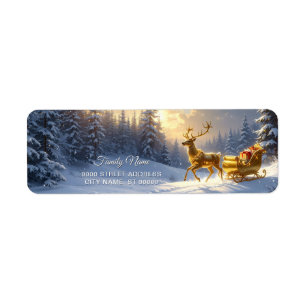 Golden Reindeer Golden Sleigh Return Address