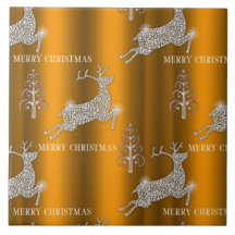 Golden Reindeer Sparkles Christmas