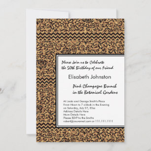 Golden Renaissance Tudor Gardens Damask Floral Invitation