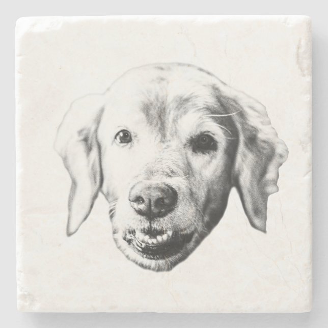 Golden Restful Moment Stone Coaster (Front)