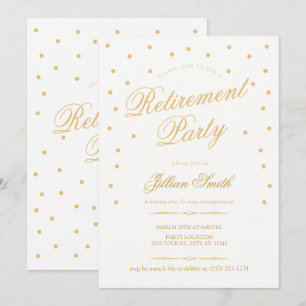 Golden Retirement Party Invitations
