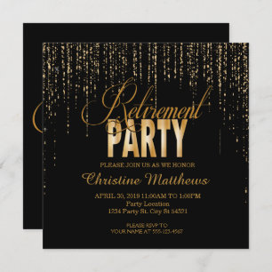 Golden Retirement Party Invitations