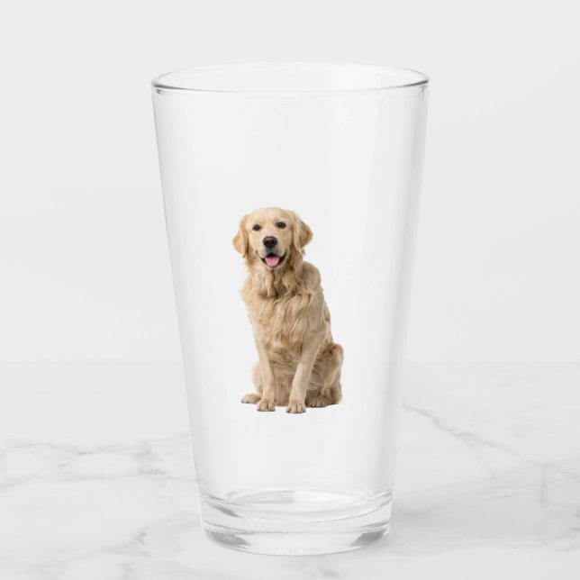 Golden Retirever Dog Pet Animal  Glass (Front)