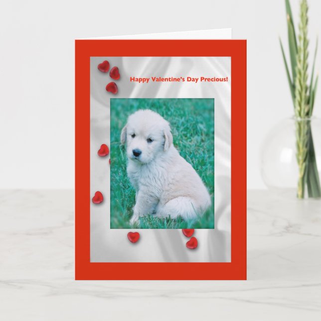 Golden Retreiever Love Valentine Card (Front)