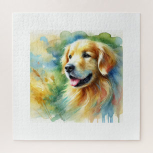 Golden Retriever 061024AREF149 - Watercolor Jigsaw Puzzle