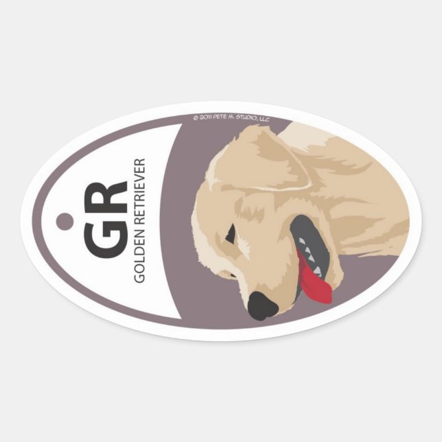 Golden Retriever 1 Oval Sticker (Front)