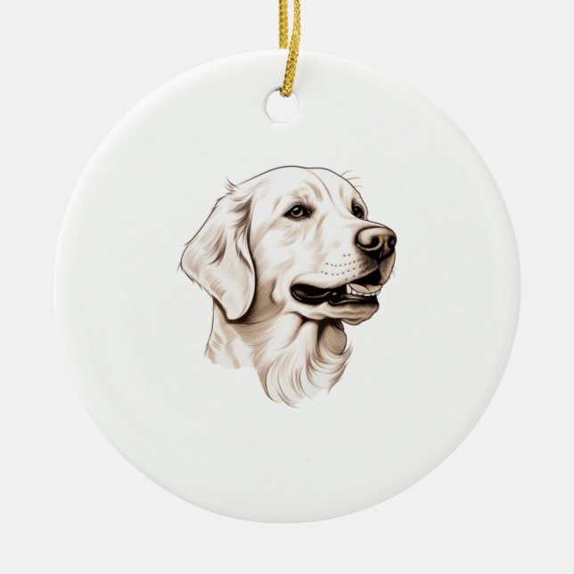 Golden Retriever  2 Ceramic Tree Decoration (Front)