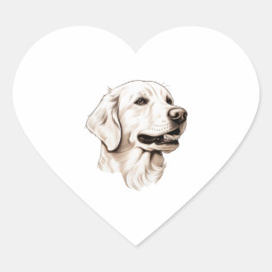 Golden Retriever  2 Heart Sticker