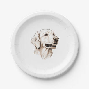 Golden Retriever  2 Paper Plate