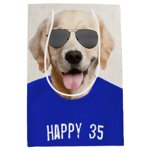 Golden Retriever 35th Birthday Medium Gift Bag