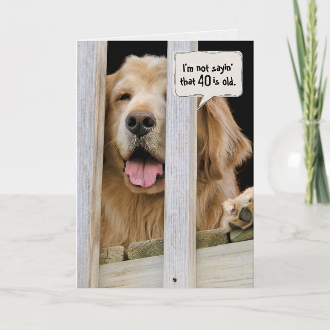 Golden Retriever 40th birthday Card (Front)