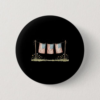Golden Retriever 4th Of July American Flag 6 Cm Round Badge