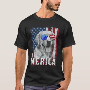 Golden Retriever 4th Of July American Flag Dog Us T-Shirt