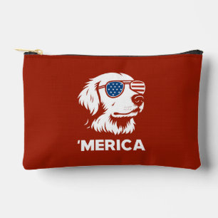 Golden Retriever 4th Of July Merica Accessory Pouch
