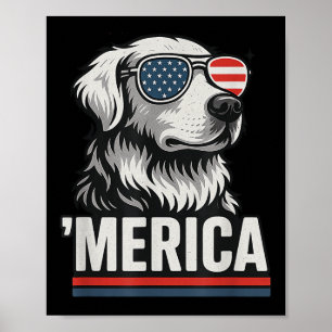Golden Retriever 4th Of July Merica Poster