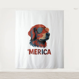 Golden Retriever 4th Of July Merica T-Shirt Tapestry