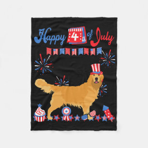 Golden Retriever 4th Of July Retriever Independenc Fleece Blanket