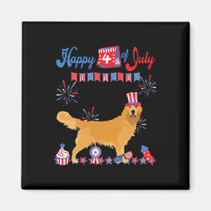 Golden Retriever 4th Of July Retriever Independenc Magnet