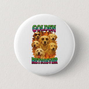 Golden Retriever 6 Cm Round Badge
