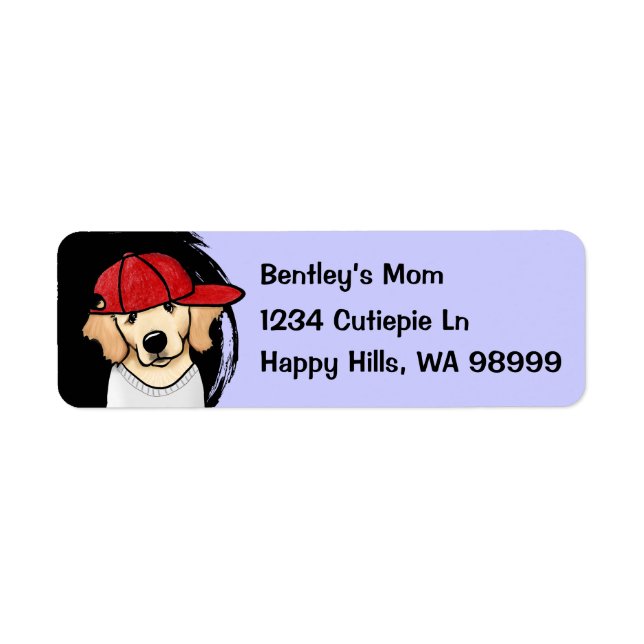  Golden Retriever Address Labels (Front)