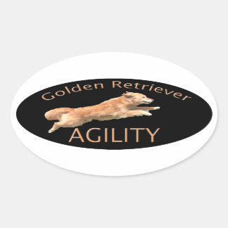 Golden Retriever Agility Decal Oval Sticker