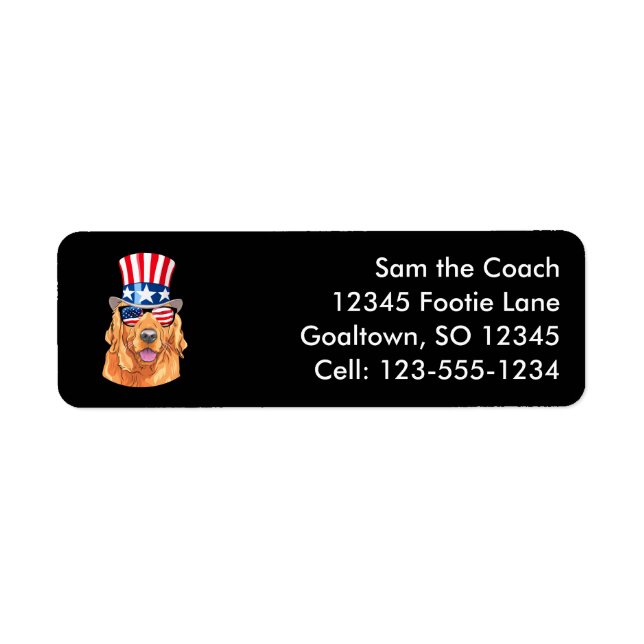 Golden Retriever America 4th of July USA Flag (Front)