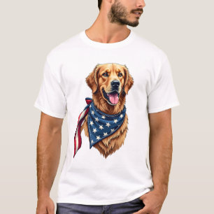 Golden Retriever Americana Vintage Engraved Shirt 