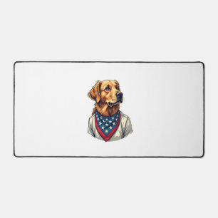 Golden Retriever Americana Vintage Engraved Shirt Desk Mat