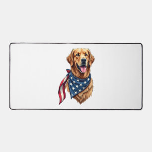 Golden Retriever Americana Vintage Engraved Shirt  Desk Mat