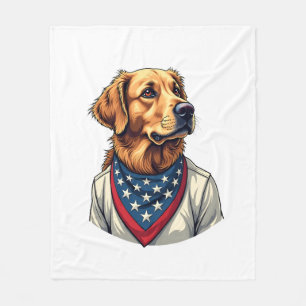 Golden Retriever Americana Vintage Engraved Shirt Fleece Blanket