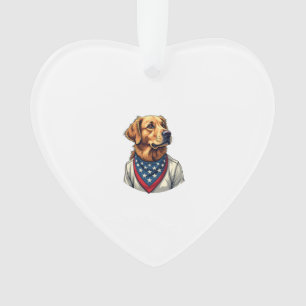 Golden Retriever Americana Vintage Engraved Shirt Ornament