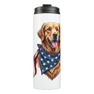 Golden Retriever Americana Vintage Engraved Shirt  Thermal Tumbler