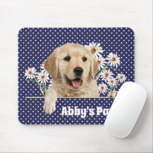 Golden Retriever and Daisies Mouse Mat