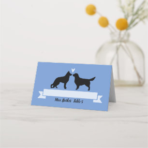 Golden Retriever and German Shepherd Wedding Place Card
