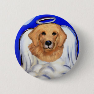 Golden Retriever Angel 6 Cm Round Badge