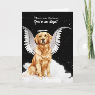 Golden Retriever Angel Custom Thank You Card
