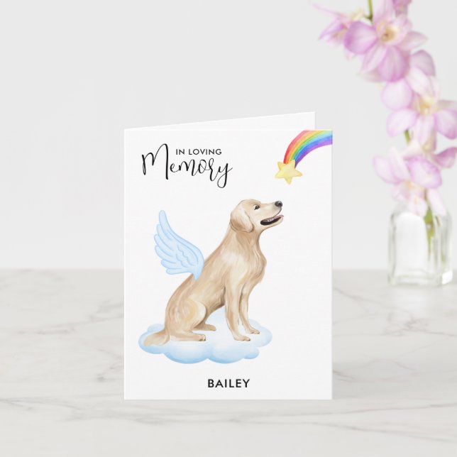 Golden Retriever Angel Dog Loss Pet Sympathy  Card (Orchid)
