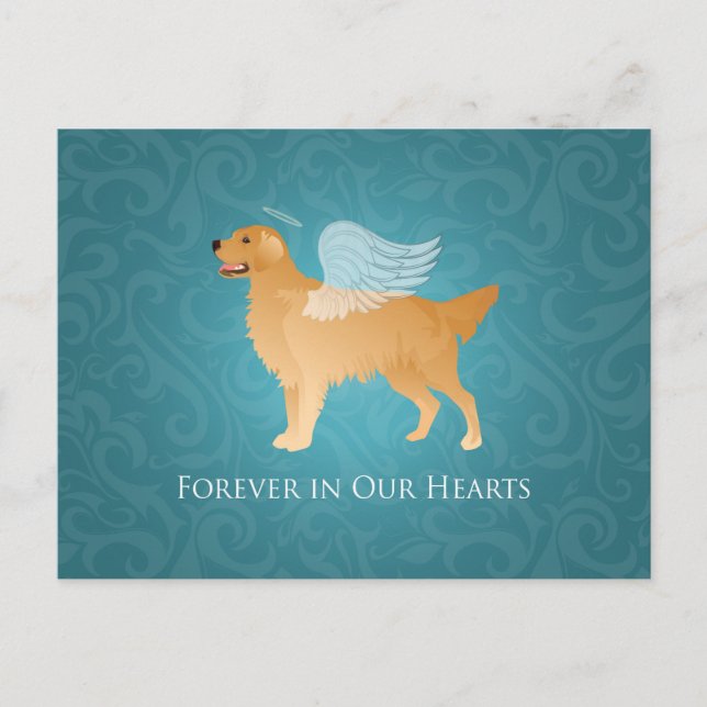Golden Retriever Angel Dog - Pet Memorial Postcard (Front)