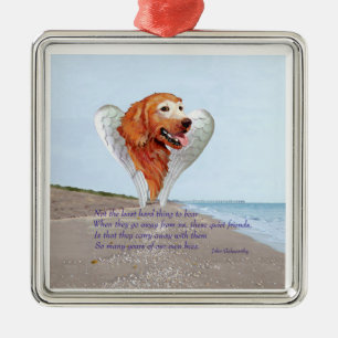 Golden Retriever Angel Metal Tree Decoration