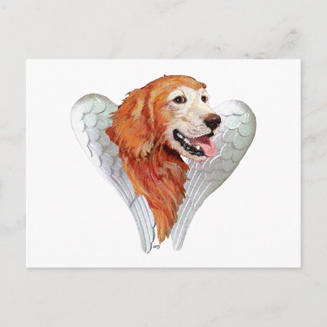 Golden Retriever Angel Postcard (Front)
