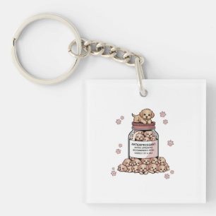 Golden Retriever Antidepressant Puppy Therapy Key Ring